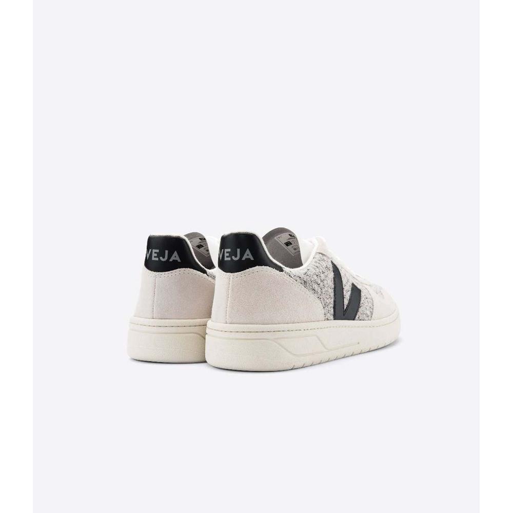 Αθλητικά Παπούτσια ανδρικα Veja V-10 FLANNEL White/Black | GR 334JPQ